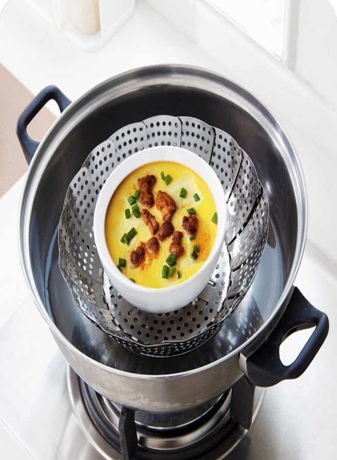 مصفاة طهي الطعام بالبخار فضي - Image 4